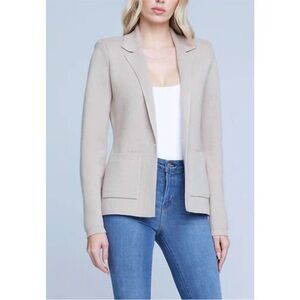 L’Agence Knit Blazer Cream Size XL
